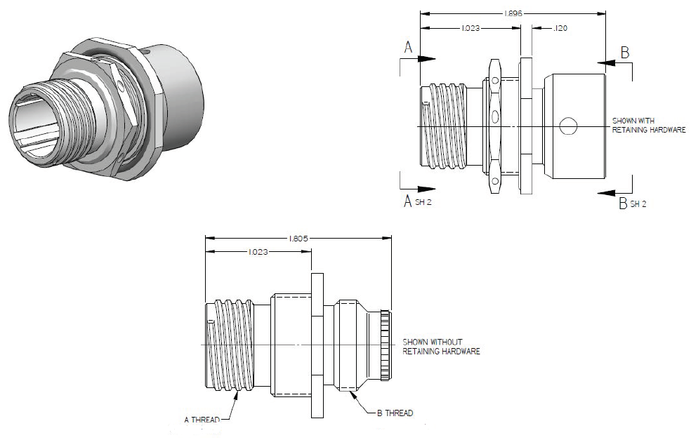 FS34 jamnut receptacle