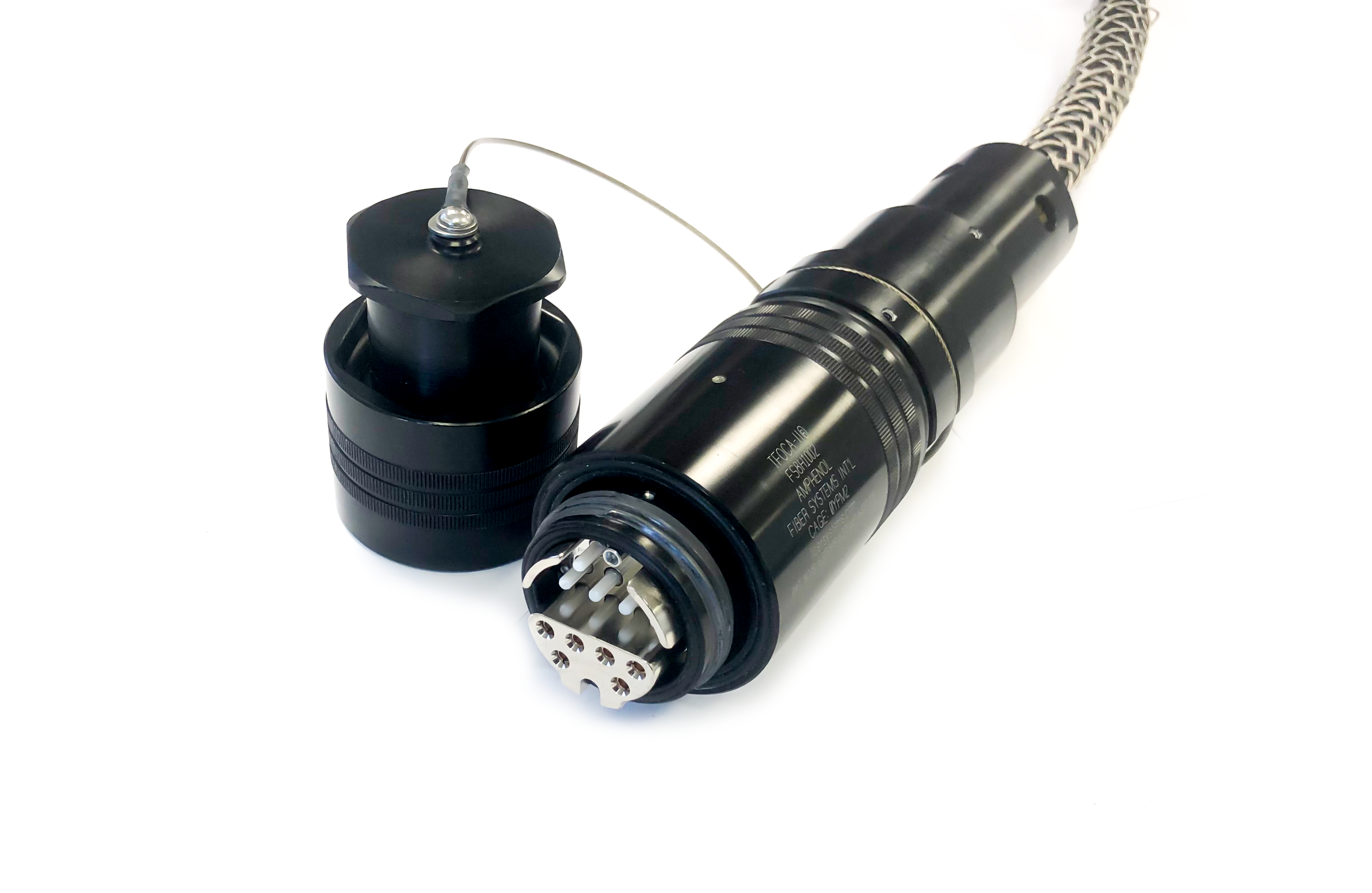 TFOCA-II 12 Ch, plug, receptacle, black, fiber optic